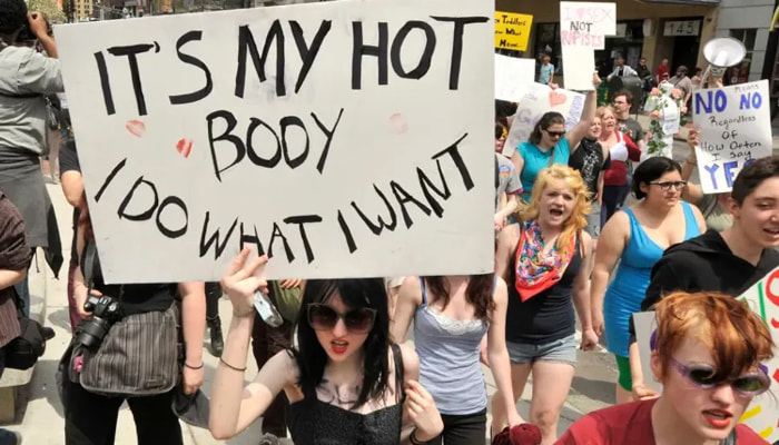 C. Protestor at SlutWalk in Boston, USA, May 2011