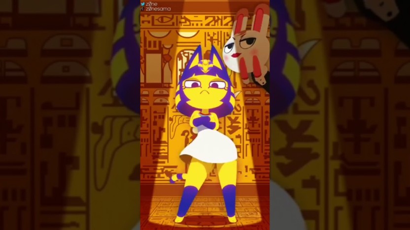 Ankha dancing in the SFW version of Pet The Pussy
